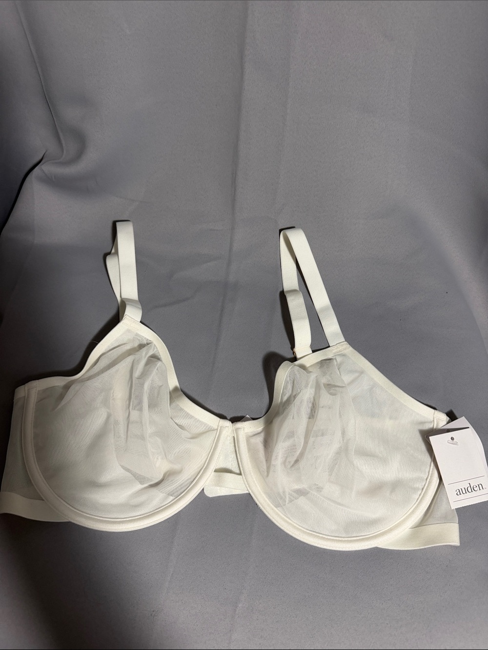 Auden White Sheer Underwire Bra